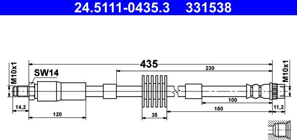 ATE 24.5111-0435.3 - Спирачен маркуч vvparts.bg