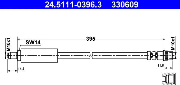 ATE 24.5111-0396.3 - Спирачен маркуч vvparts.bg