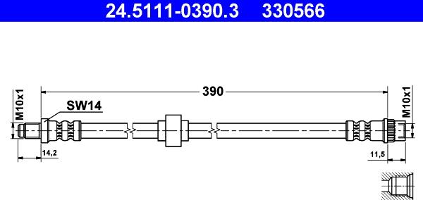 ATE 24.5111-0390.3 - Спирачен маркуч vvparts.bg