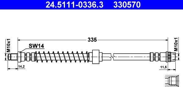 ATE 24.5111-0336.3 - Спирачен маркуч vvparts.bg