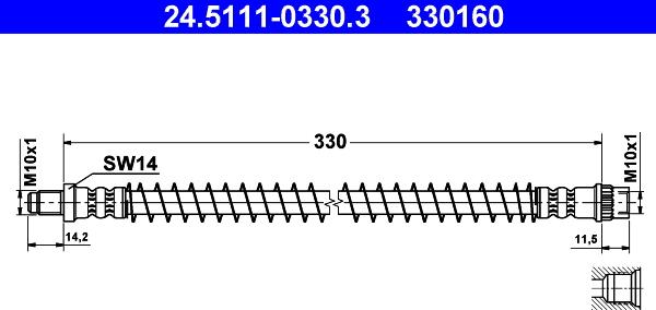 ATE 24.5111-0330.3 - Спирачен маркуч vvparts.bg