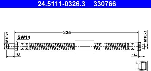 ATE 24.5111-0326.3 - Спирачен маркуч vvparts.bg