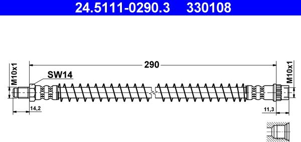 ATE 24.5111-0290.3 - Спирачен маркуч vvparts.bg