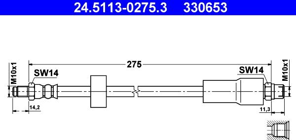 ATE 24.5113-0275.3 - Спирачен маркуч vvparts.bg
