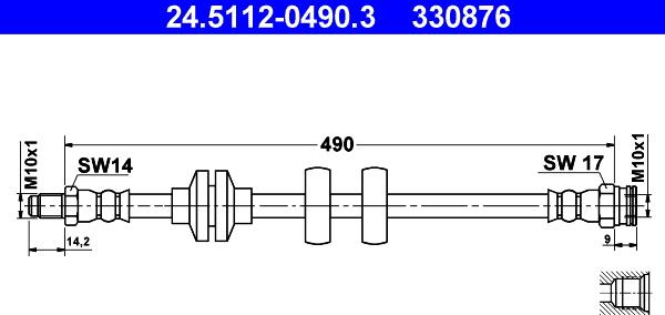 ATE 24.5112-0490.3 - Спирачен маркуч vvparts.bg