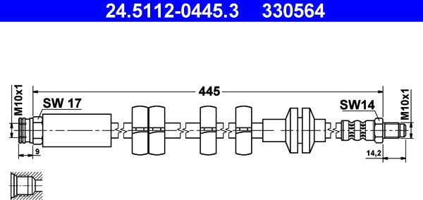 ATE 24.5112-0445.3 - Спирачен маркуч vvparts.bg