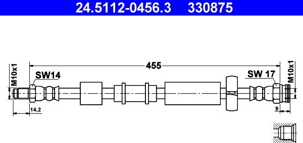 ATE 24.5112-0456.3 - Спирачен маркуч vvparts.bg