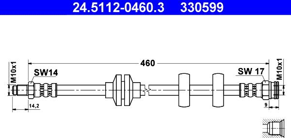 ATE 24.5112-0460.3 - Спирачен маркуч vvparts.bg