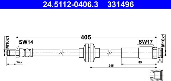 ATE 24.5112-0406.3 - Спирачен маркуч vvparts.bg