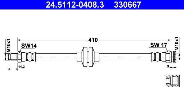 ATE 24.5112-0408.3 - Спирачен маркуч vvparts.bg