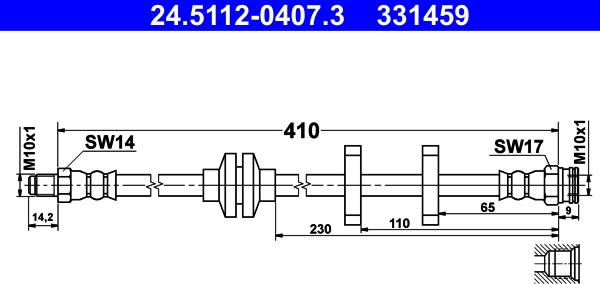 ATE 24.5112-0407.3 - Спирачен маркуч vvparts.bg