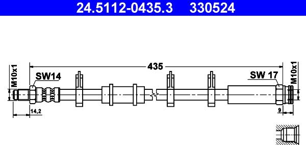 ATE 24.5112-0435.3 - Спирачен маркуч vvparts.bg