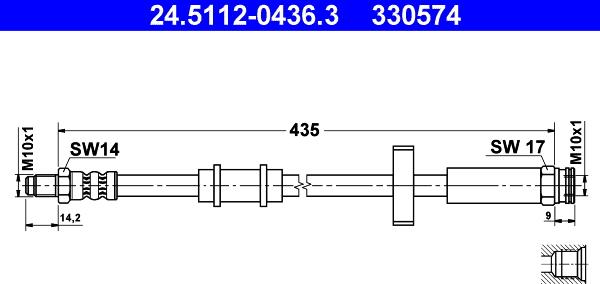 ATE 24.5112-0436.3 - Спирачен маркуч vvparts.bg