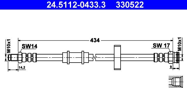 ATE 24.5112-0433.3 - Спирачен маркуч vvparts.bg