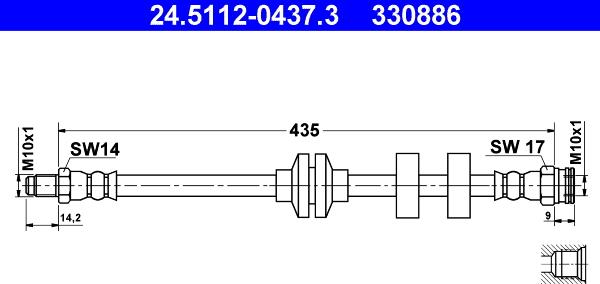 ATE 24.5112-0437.3 - Спирачен маркуч vvparts.bg