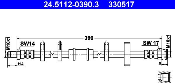 ATE 24.5112-0390.3 - Спирачен маркуч vvparts.bg