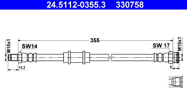 ATE 24.5112-0355.3 - Спирачен маркуч vvparts.bg