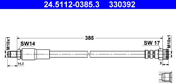 ATE 24.5112-0385.3 - Спирачен маркуч vvparts.bg