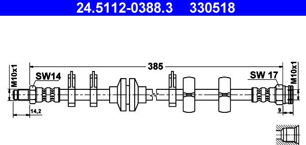 ATE 24.5112-0388.3 - Спирачен маркуч vvparts.bg