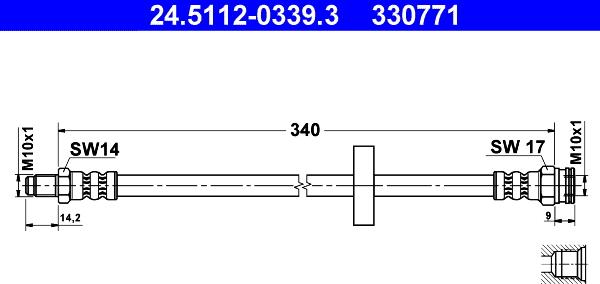 ATE 24.5112-0339.3 - Спирачен маркуч vvparts.bg