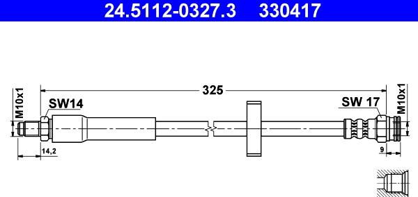 ATE 24.5112-0327.3 - Спирачен маркуч vvparts.bg