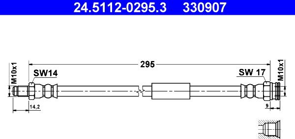 ATE 24.5112-0295.3 - Спирачен маркуч vvparts.bg