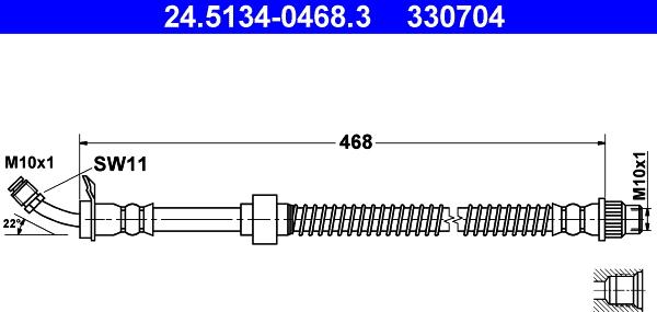 ATE 24.5134-0468.3 - Спирачен маркуч vvparts.bg