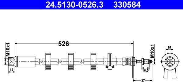 ATE 24.5130-0526.3 - Спирачен маркуч vvparts.bg