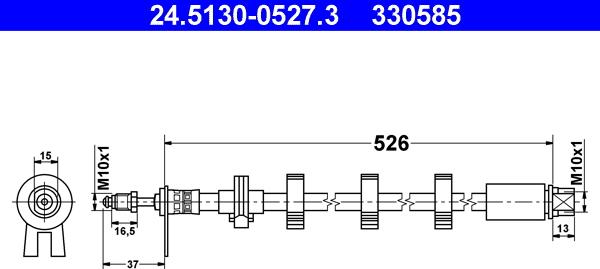 ATE 24.5130-0527.3 - Спирачен маркуч vvparts.bg