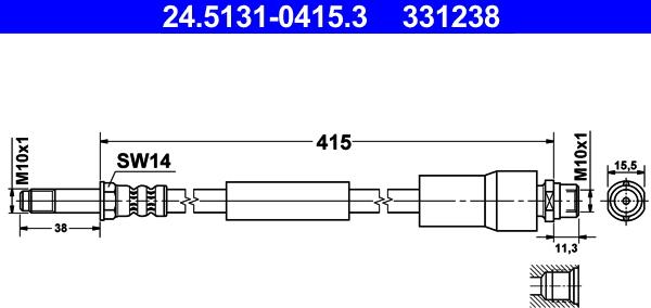 ATE 24.5131-0415.3 - Спирачен маркуч vvparts.bg