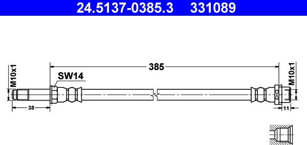 ATE 24.5137-0385.3 - Спирачен маркуч vvparts.bg