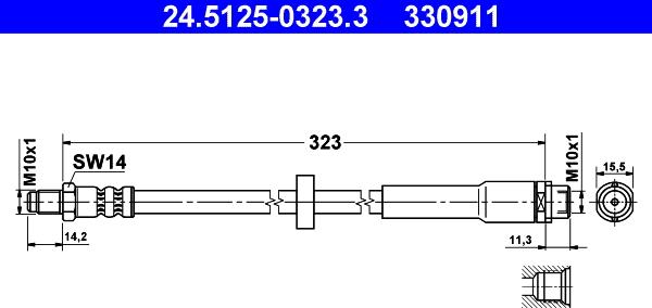 ATE 24.5125-0323.3 - Спирачен маркуч vvparts.bg