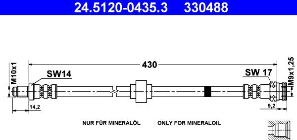 ATE 24.5120-0435.3 - Спирачен маркуч vvparts.bg