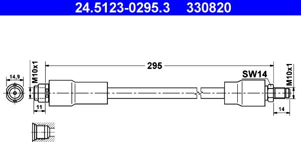 ATE 24.5123-0295.3 - Спирачен маркуч vvparts.bg