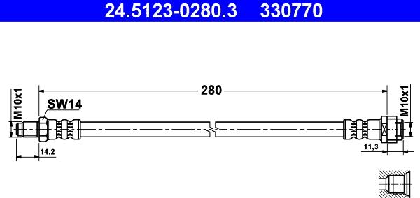 ATE 24.5123-0280.3 - Спирачен маркуч vvparts.bg