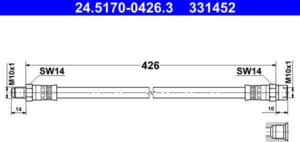 ATE 24.5170-0426.3 - Спирачен маркуч vvparts.bg