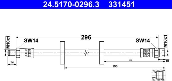 ATE 24.5170-0296.3 - Спирачен маркуч vvparts.bg