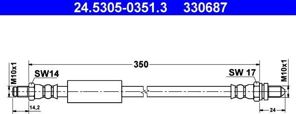 ATE 24.5305-0351.3 - Спирачен маркуч vvparts.bg