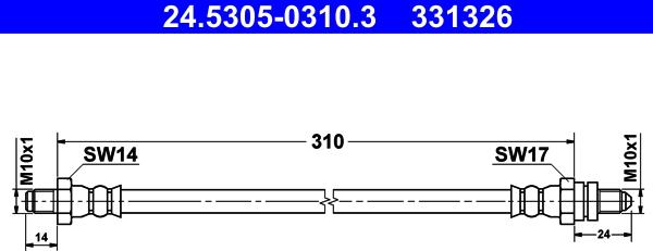 ATE 24.5305-0310.3 - Спирачен маркуч vvparts.bg