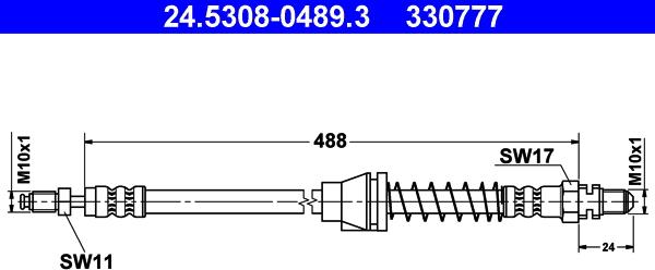 ATE 24.5308-0489.3 - Спирачен маркуч vvparts.bg