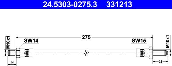 ATE 24.5303-0275.3 - Спирачен маркуч vvparts.bg