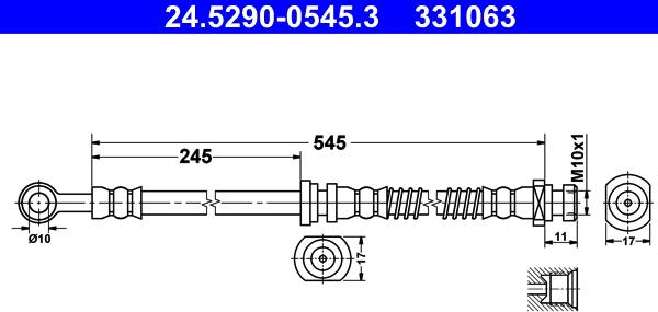 ATE 24.5290-0545.3 - Спирачен маркуч vvparts.bg