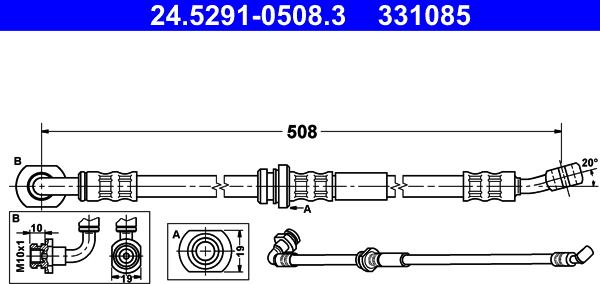 ATE 24.5291-0508.3 - Спирачен маркуч vvparts.bg