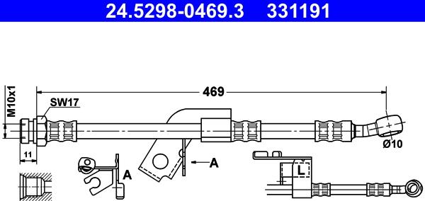 ATE 24.5298-0469.3 - Спирачен маркуч vvparts.bg