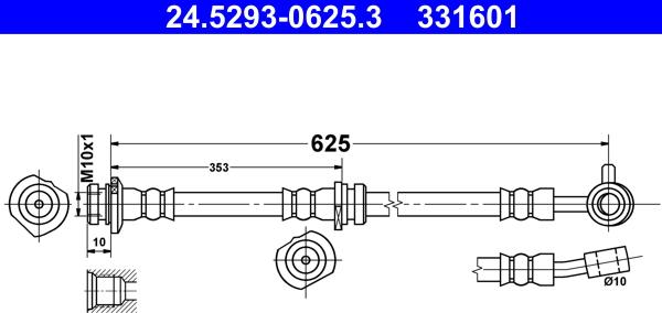 ATE 24.5293-0625.3 - Спирачен маркуч vvparts.bg