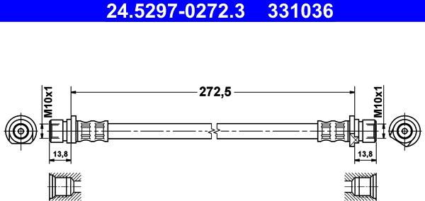 ATE 24.5297-0272.3 - Спирачен маркуч vvparts.bg