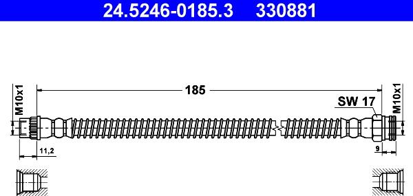 ATE 24.5246-0185.3 - Спирачен маркуч vvparts.bg