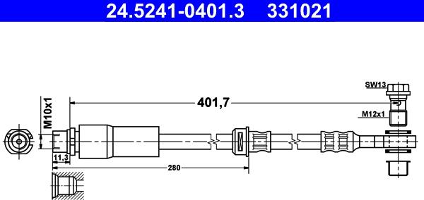 ATE 24.5241-0401.3 - Спирачен маркуч vvparts.bg