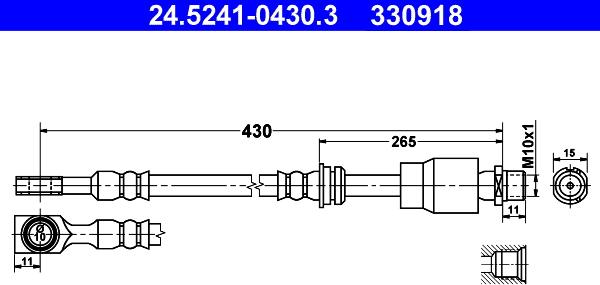 ATE 24.5241-0430.3 - Спирачен маркуч vvparts.bg