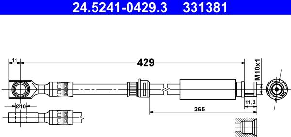 ATE 24.5241-0429.3 - Спирачен маркуч vvparts.bg